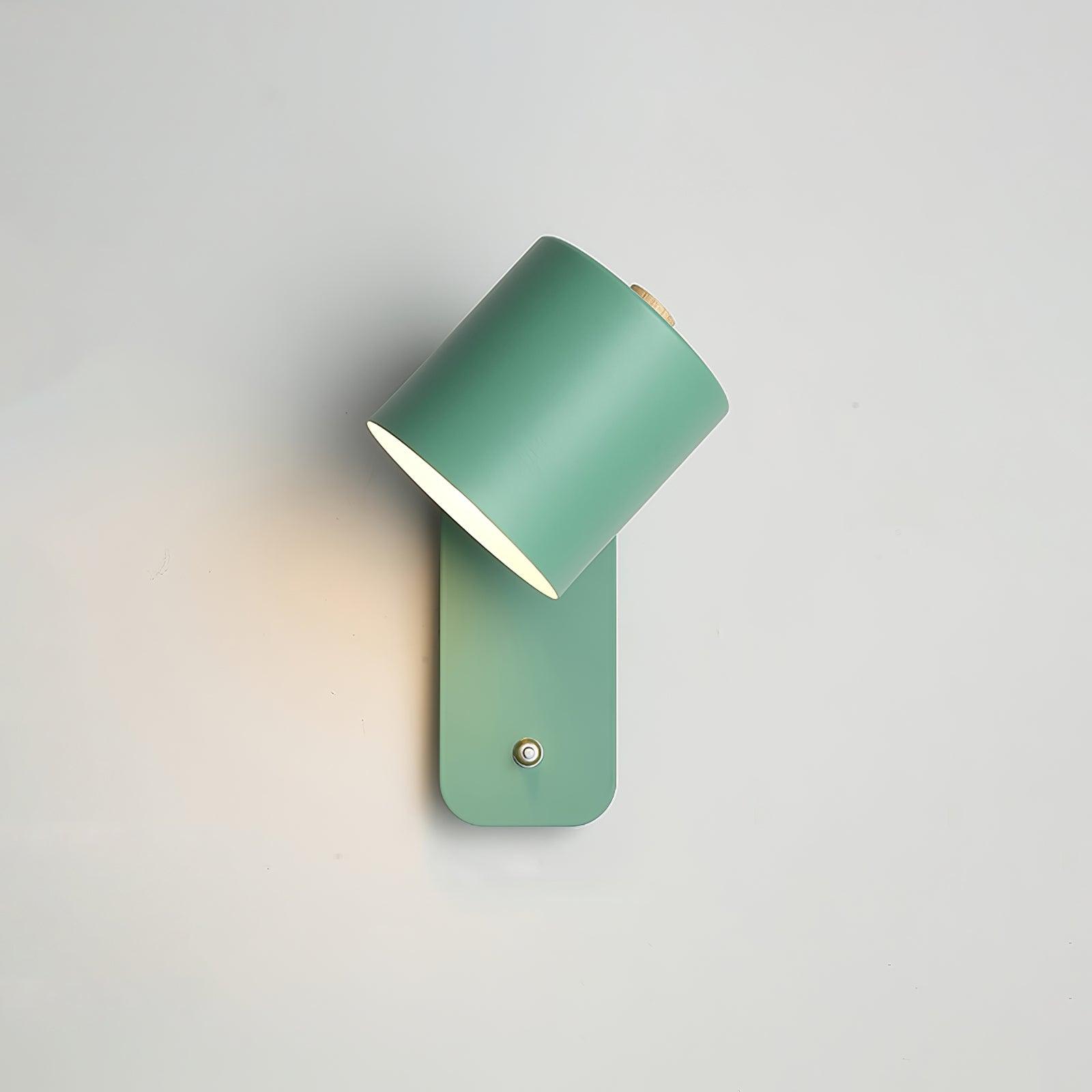 Rotatable Cylinder Wall Sconce with Adjustable Spotlight Head