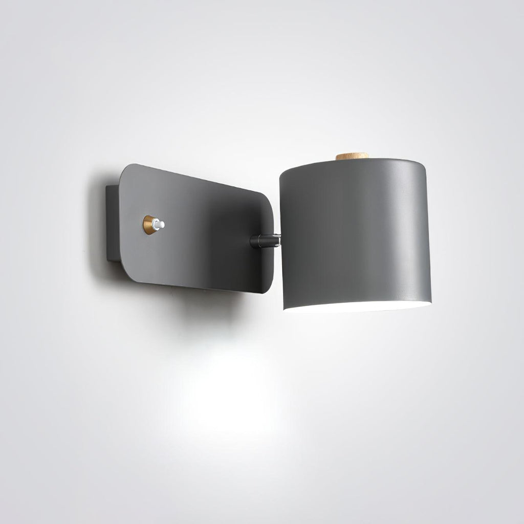 Rotatable Cylinder Wall Sconce with Adjustable Spotlight Head