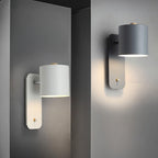 Rotatable Cylinder Wall Sconce with Adjustable Spotlight Head
