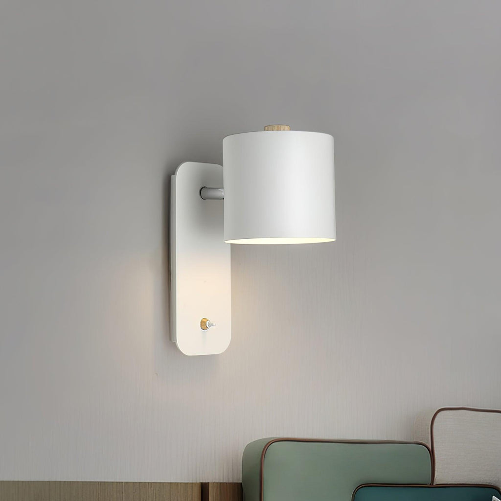 Rotatable Cylinder Wall Sconce with Adjustable Spotlight Head