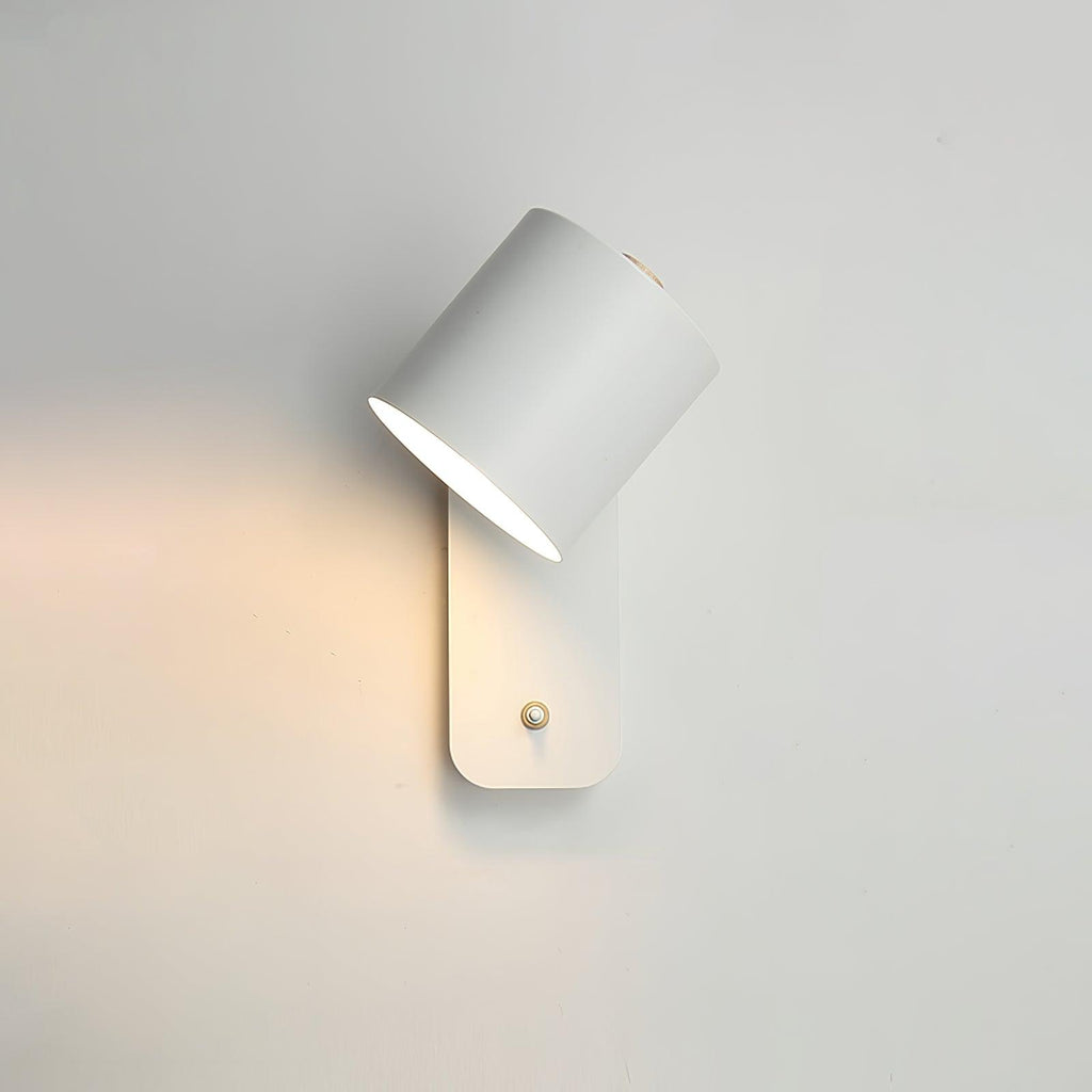 Rotatable Cylinder Wall Sconce with Adjustable Spotlight Head