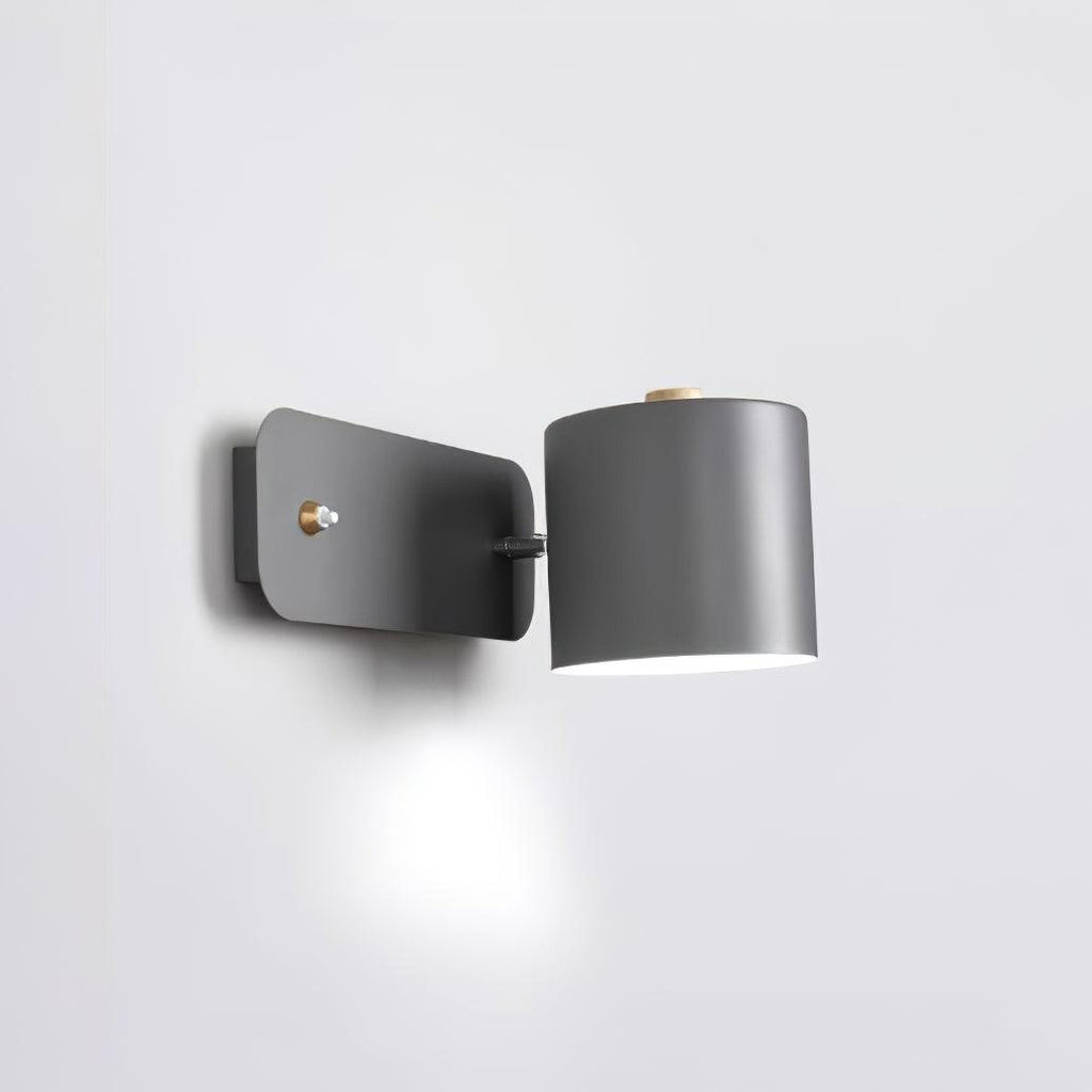 Rotatable Cylinder Wall Sconce with Adjustable Spotlight Head