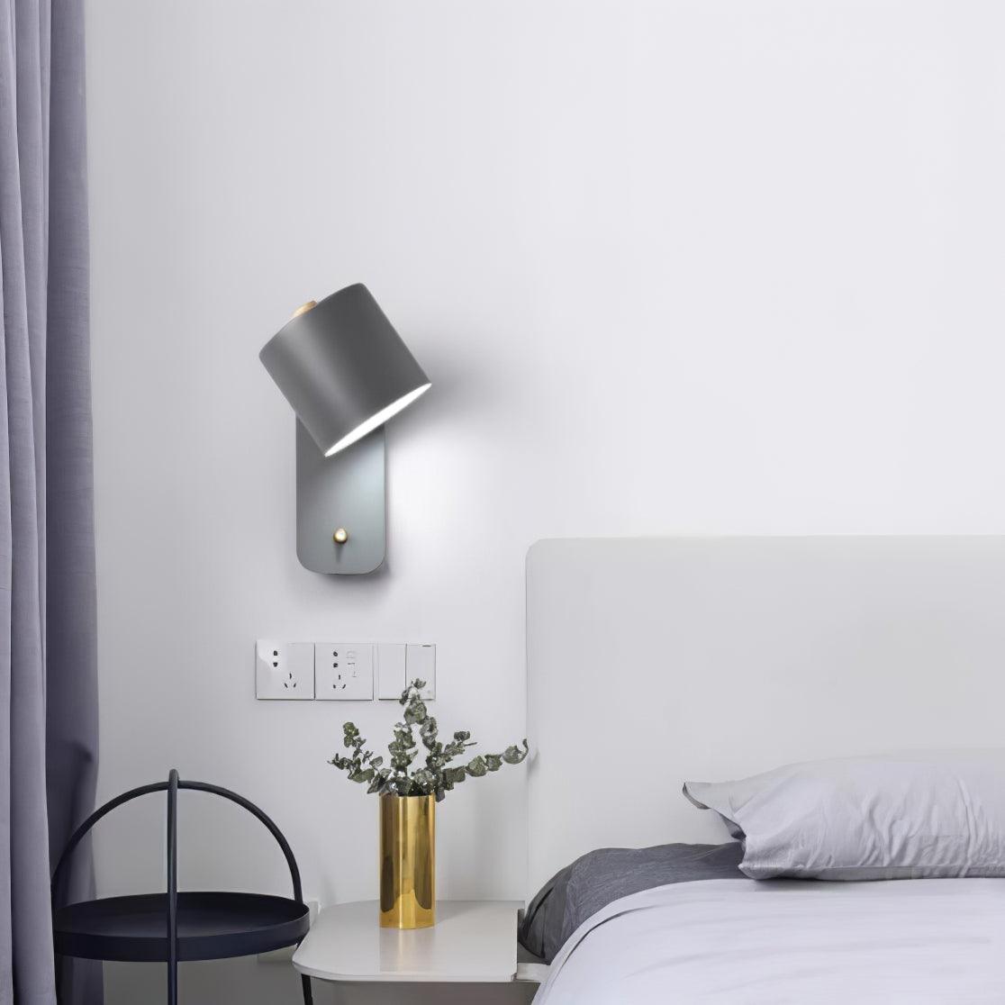 Rotatable Cylinder Wall Sconce with Adjustable Spotlight Head