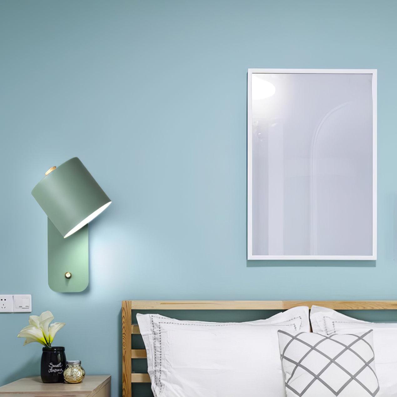 Rotatable Cylinder Wall Sconce with Adjustable Spotlight Head