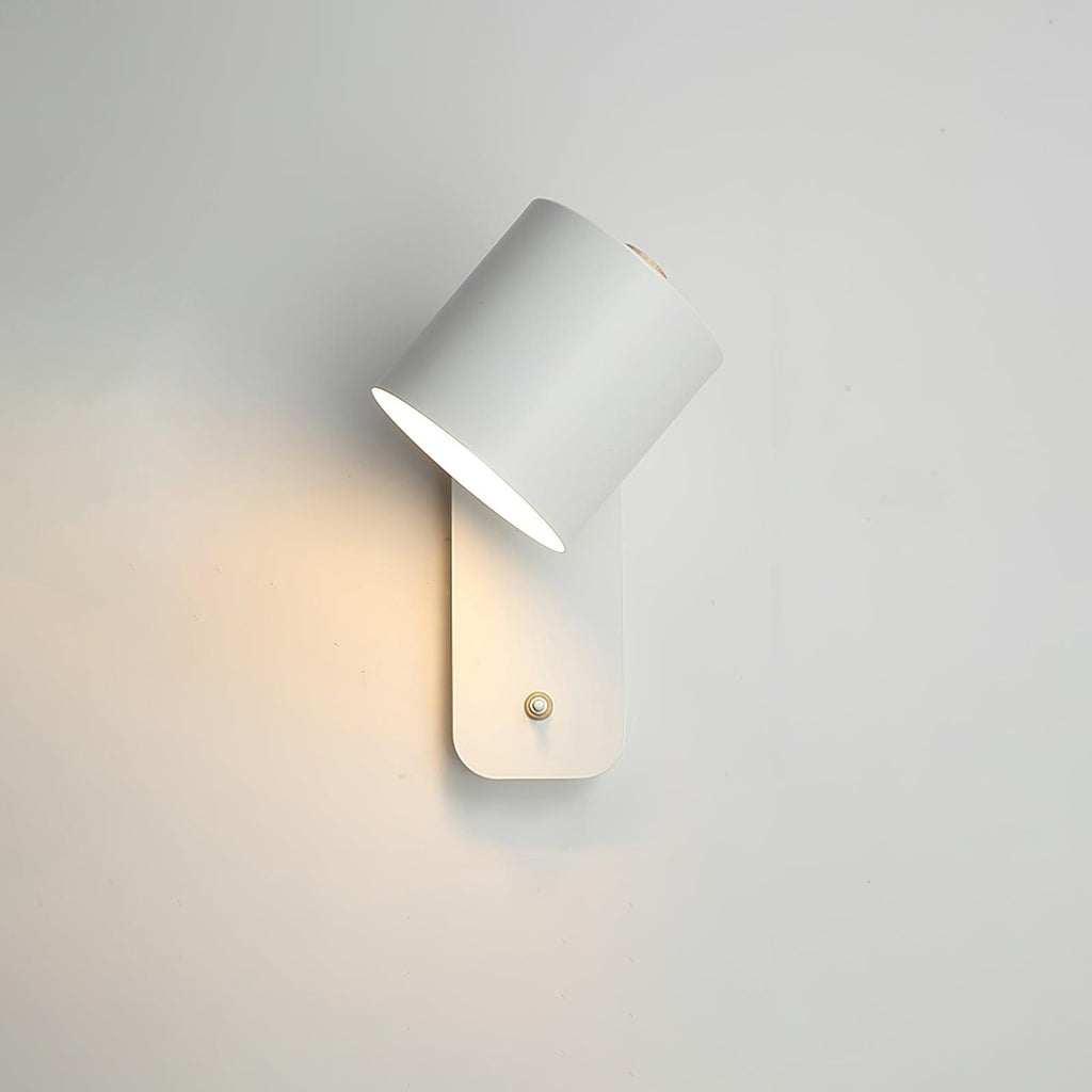 Rotatable Cylinder Wall Sconce with Adjustable Spotlight Head