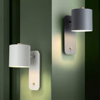 Rotatable Cylinder Wall Sconce with Adjustable Spotlight Head