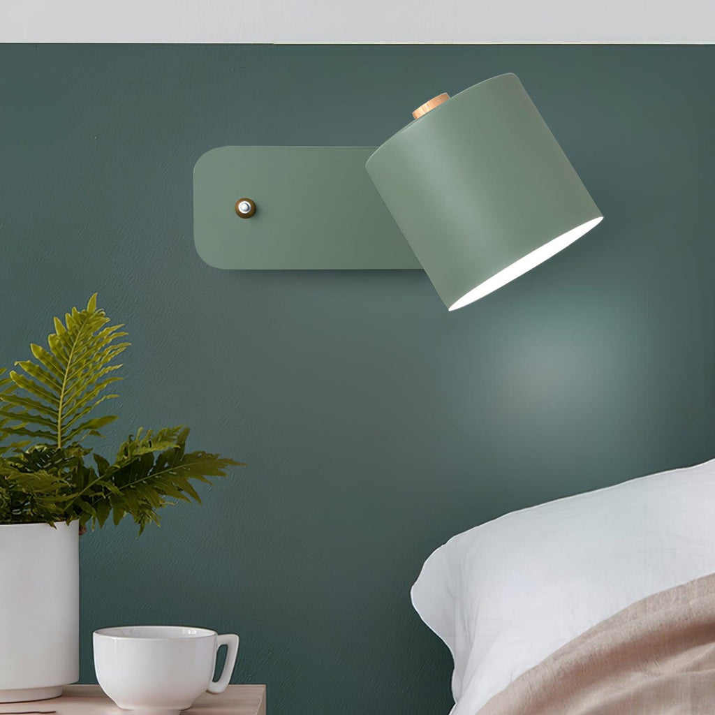 Rotatable Cylinder Wall Sconce with Adjustable Spotlight Head