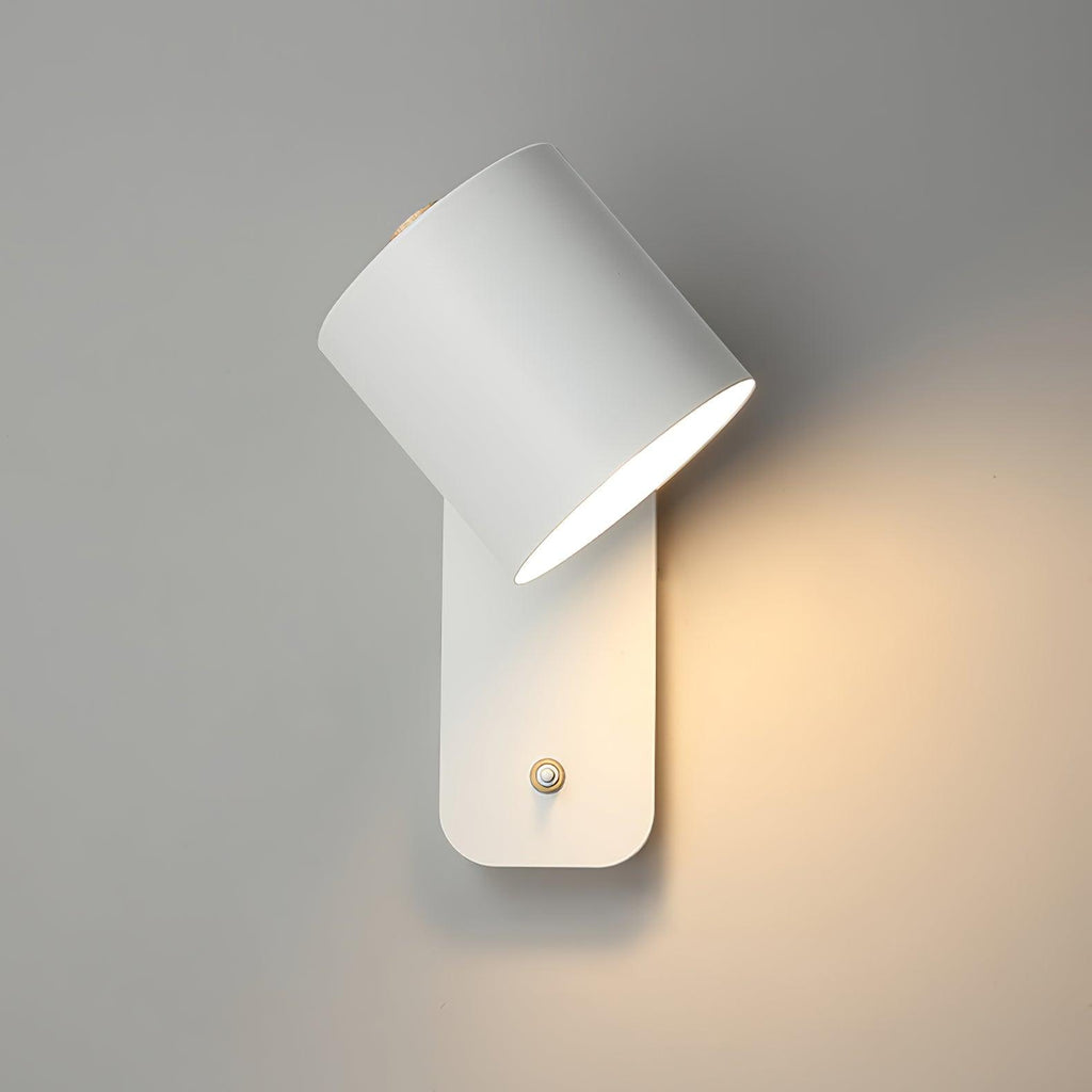 Rotatable Cylinder Wall Sconce with Adjustable Spotlight Head