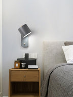 Rotatable Cylinder Wall Sconce with Adjustable Spotlight Head