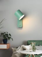 Rotatable Cylinder Wall Sconce with Adjustable Spotlight Head