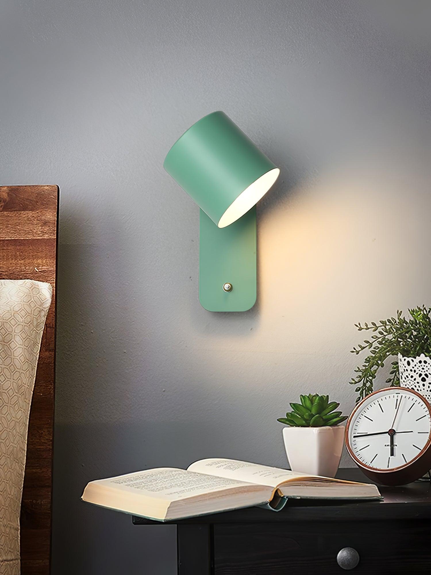 Rotatable Cylinder Wall Sconce with Adjustable Spotlight Head