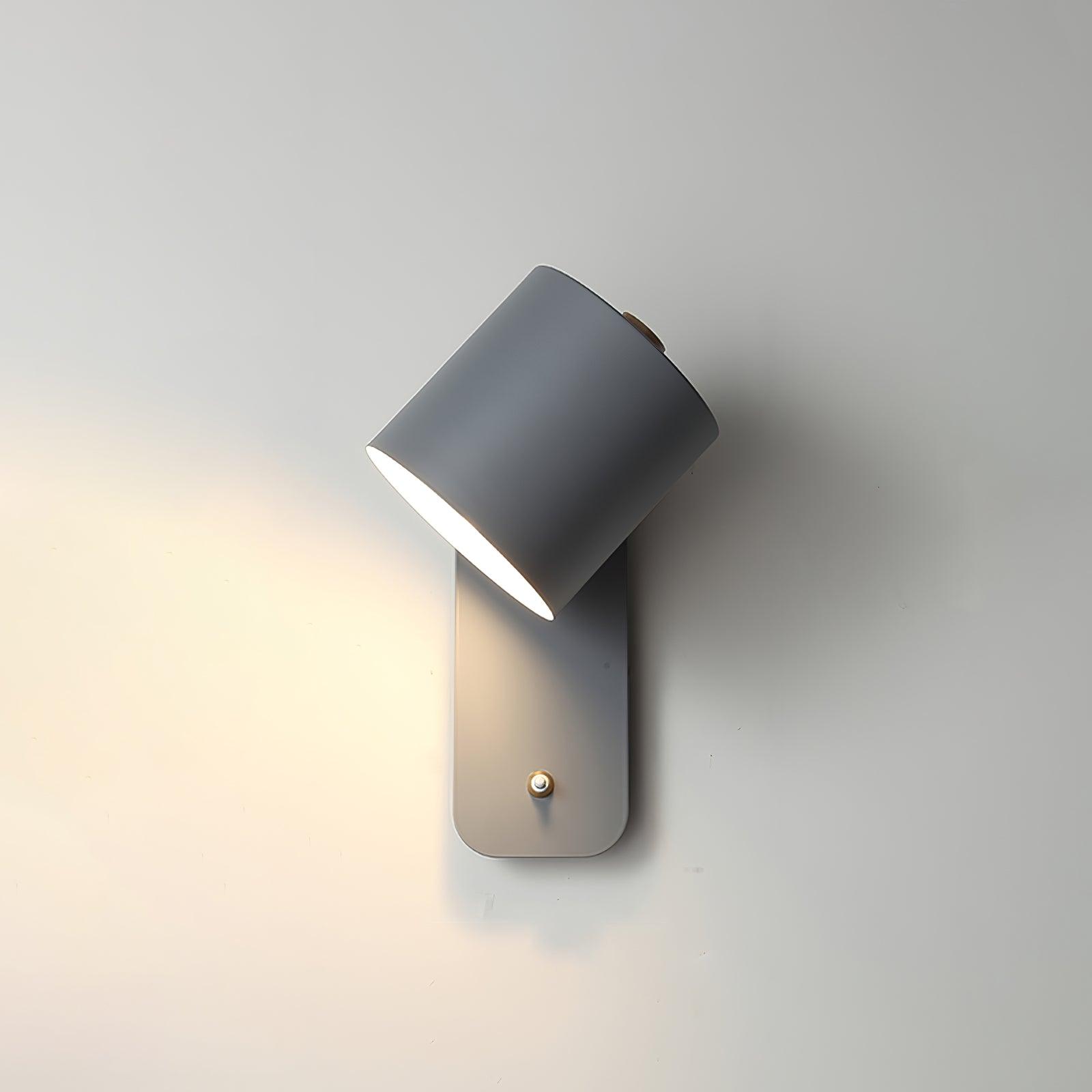 Rotatable Cylinder Wall Sconce with Adjustable Spotlight Head