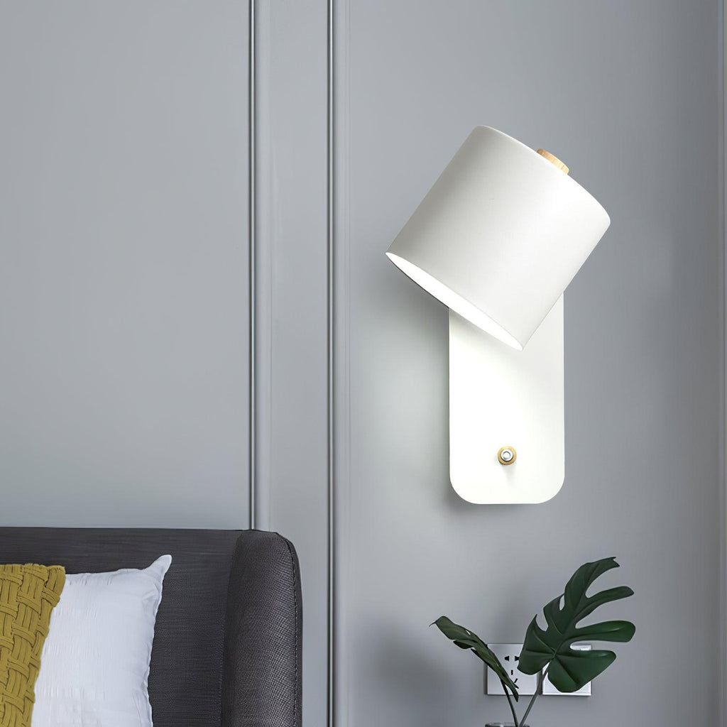 Rotatable Cylinder Wall Sconce with Adjustable Spotlight Head