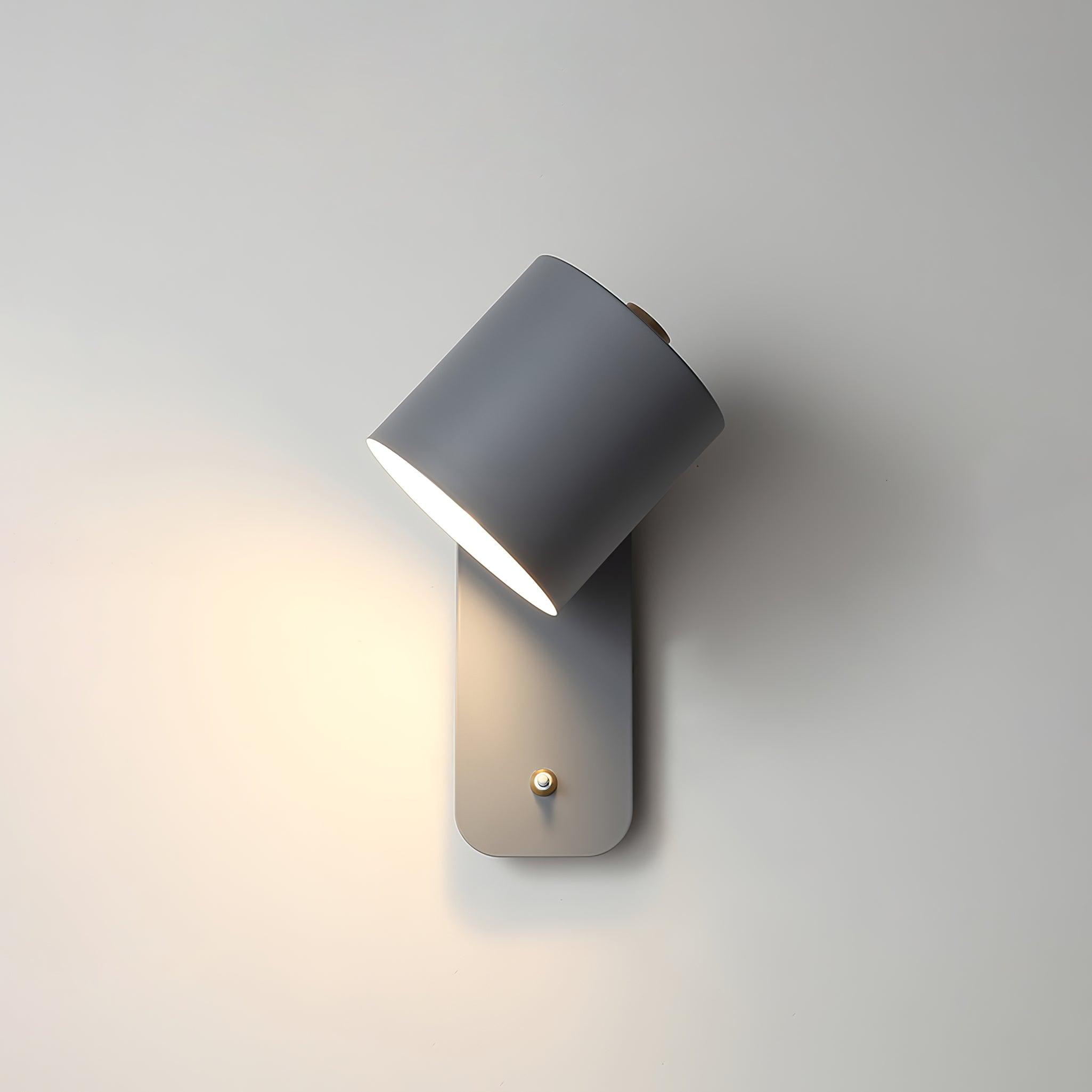 Rotatable Cylinder Wall Sconce with Adjustable Spotlight Head