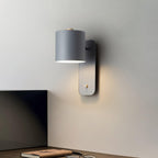 Rotatable Cylinder Wall Sconce with Adjustable Spotlight Head
