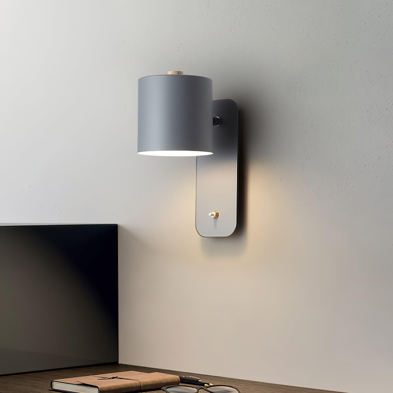 Rotatable Cylinder Wall Sconce with Adjustable Spotlight Head