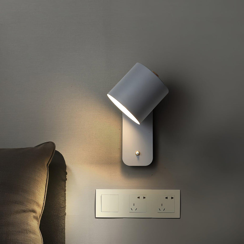 Rotatable Cylinder Wall Sconce with Adjustable Spotlight Head