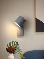 Rotatable Cylinder Wall Sconce with Adjustable Spotlight Head