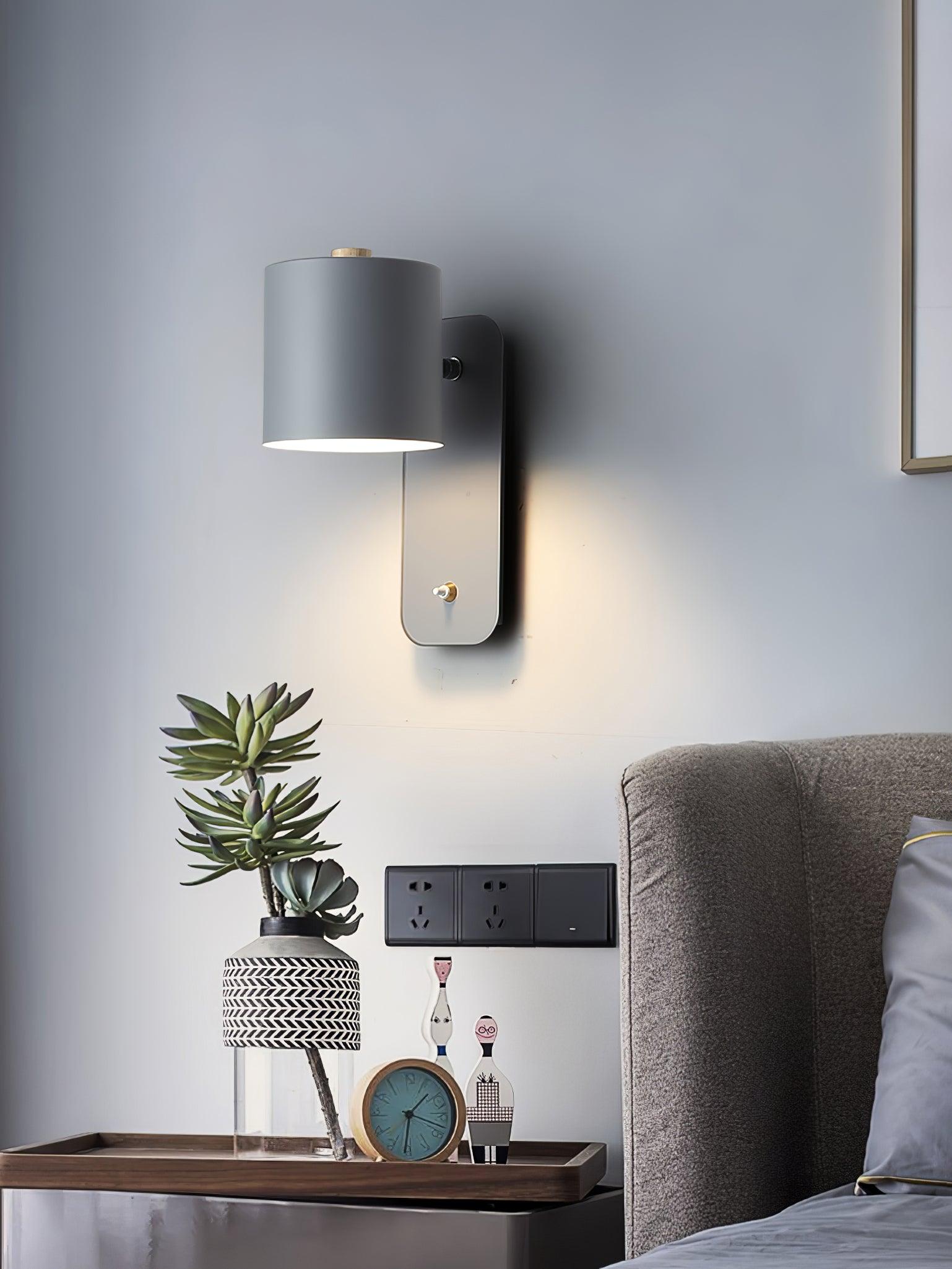 Rotatable Cylinder Wall Sconce with Adjustable Spotlight Head