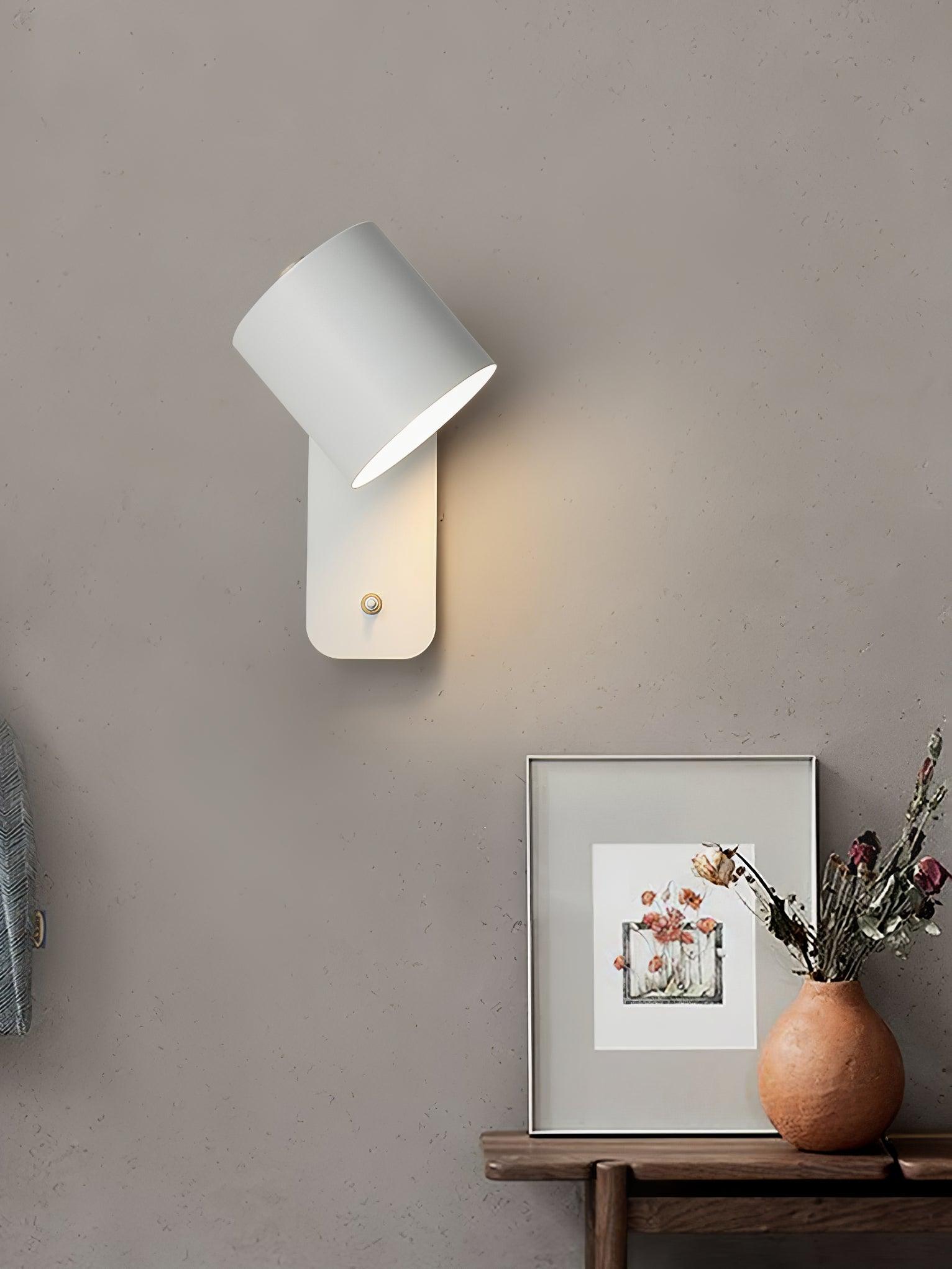 Rotatable Cylinder Wall Sconce with Adjustable Spotlight Head