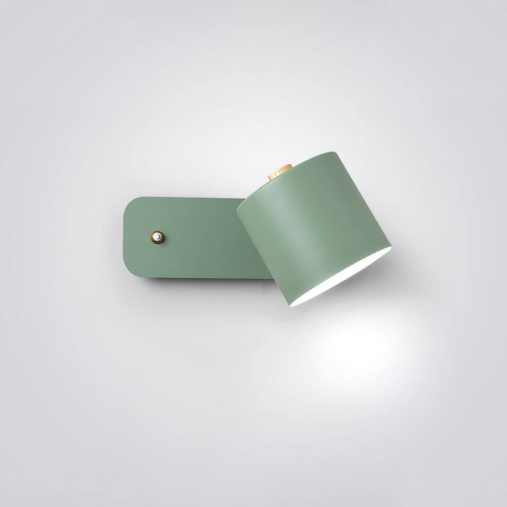 Rotatable Cylinder Wall Sconce with Adjustable Spotlight Head