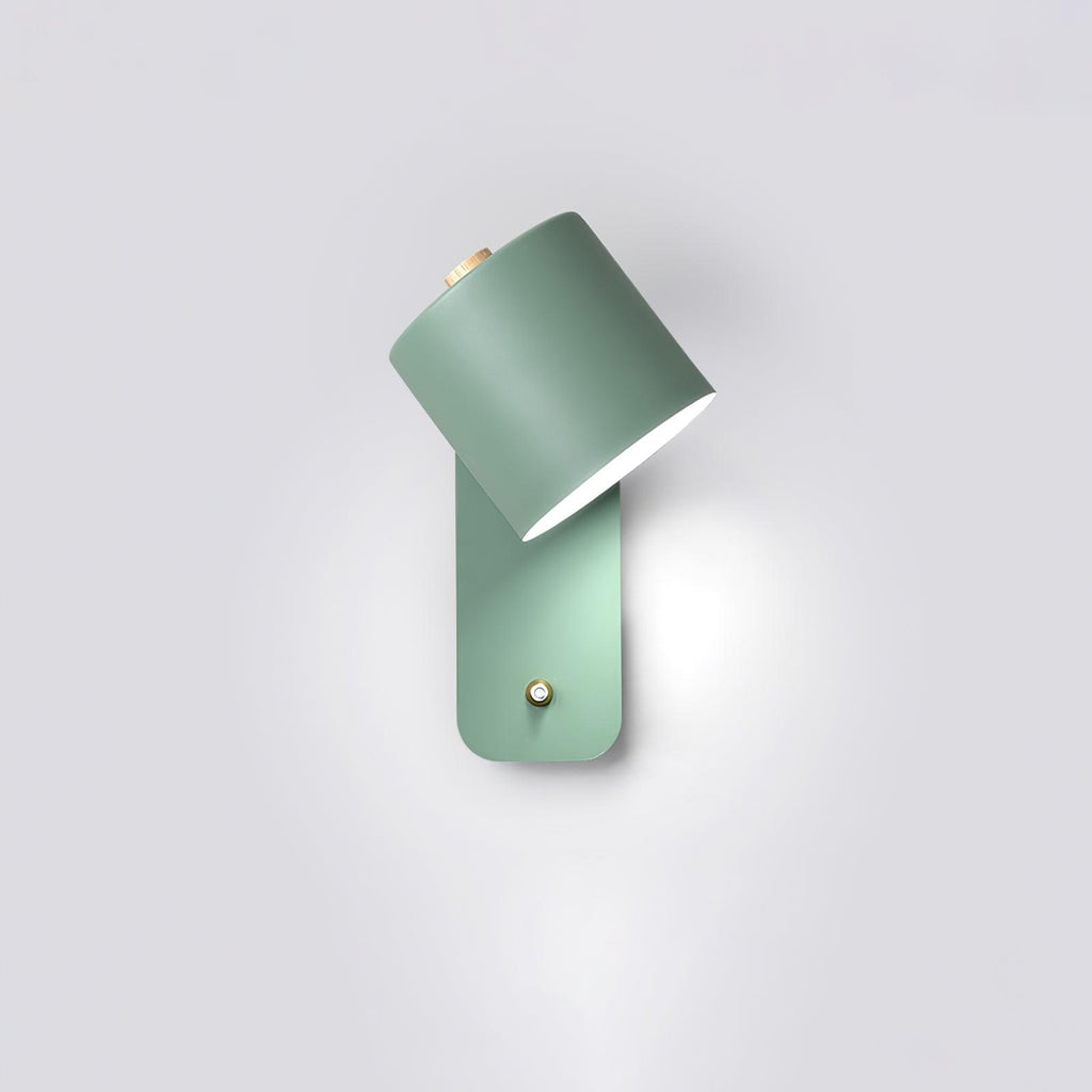 Rotatable Cylinder Wall Sconce with Adjustable Spotlight Head