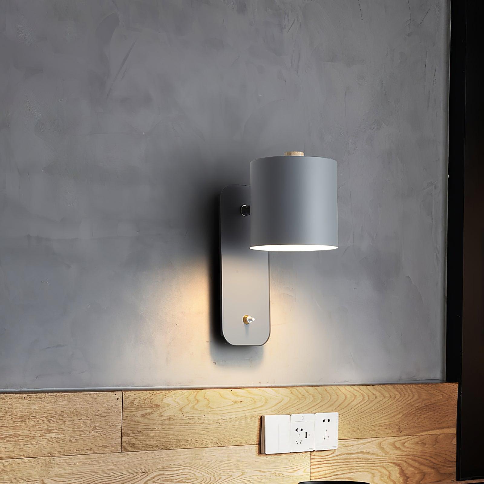Rotatable Cylinder Wall Sconce with Adjustable Spotlight Head
