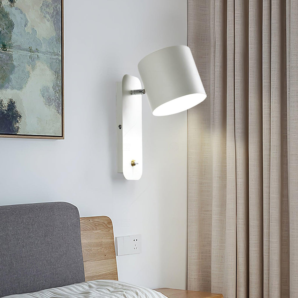 Rotatable Cylinder Wall Sconce with Adjustable Spotlight Head