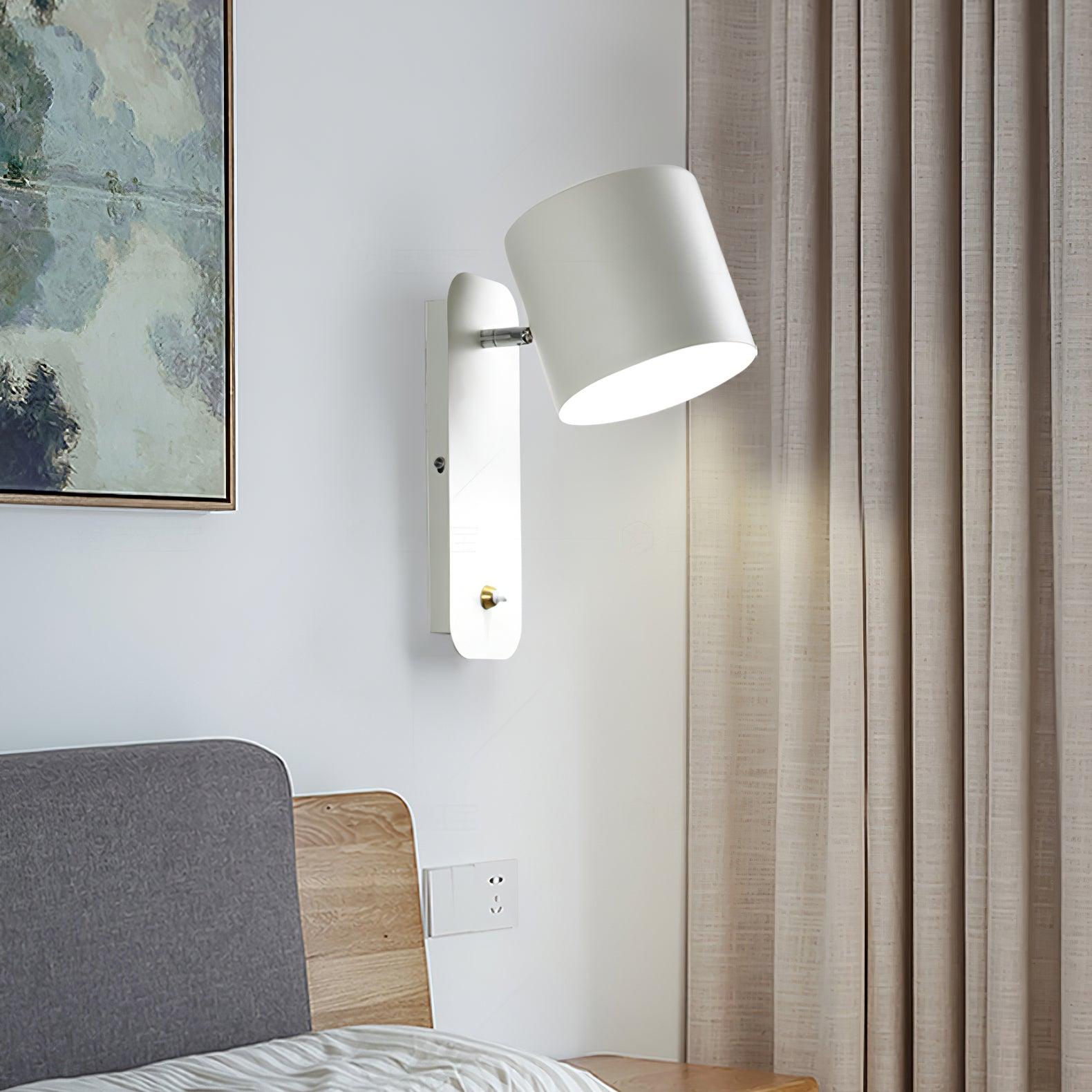 Rotatable Cylinder Wall Sconce with Adjustable Spotlight Head
