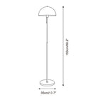Modern Dome Shade Floor Lamp with Slim Metal Stand
