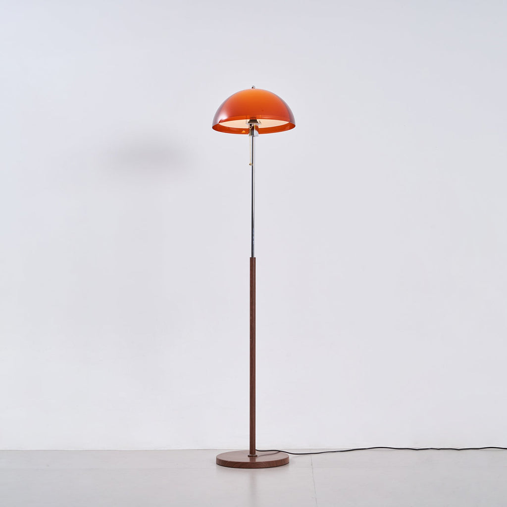 Modern Dome Shade Floor Lamp with Slim Metal Stand