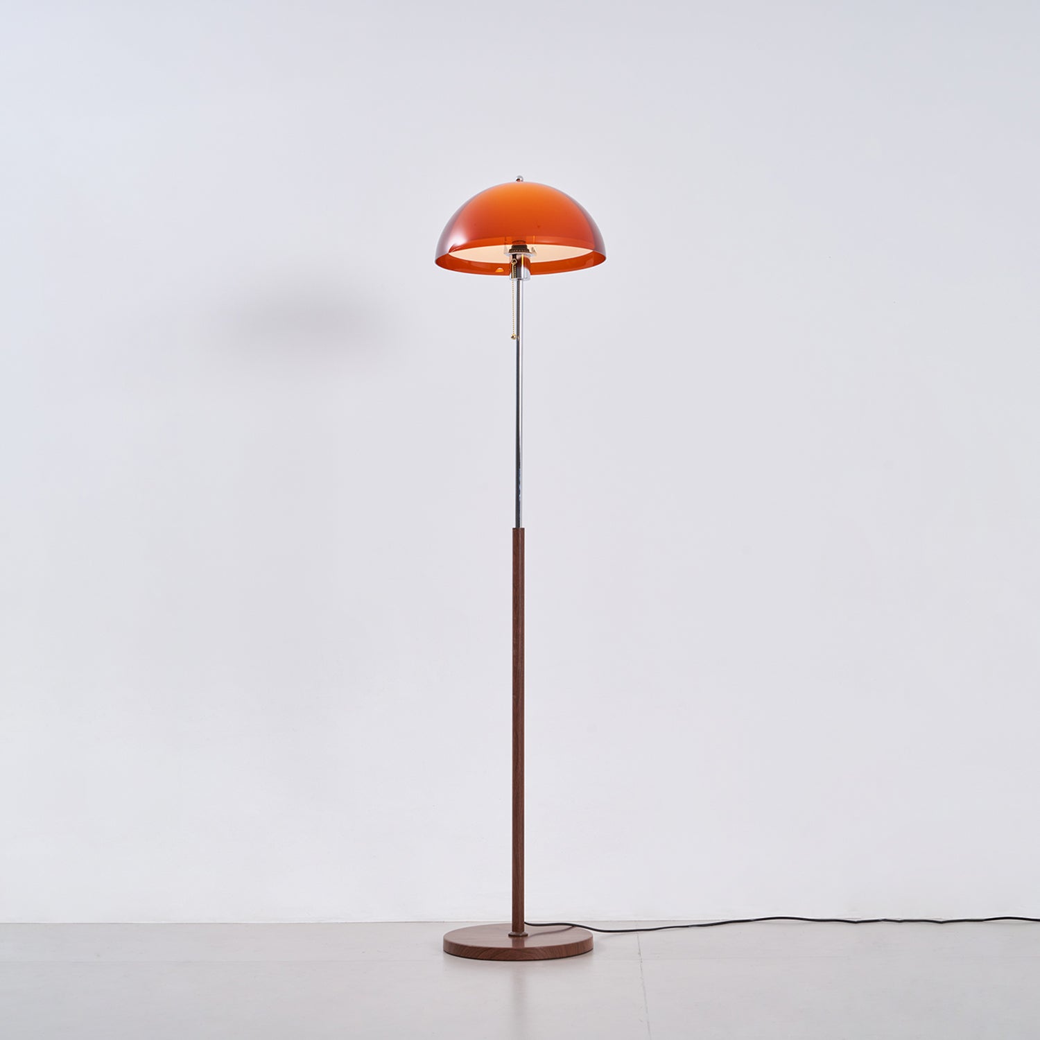 Modern Dome Shade Floor Lamp with Slim Metal Stand