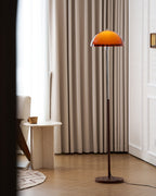 Modern Dome Shade Floor Lamp with Slim Metal Stand