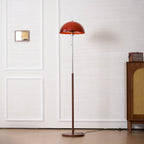 Modern Dome Shade Floor Lamp with Slim Metal Stand