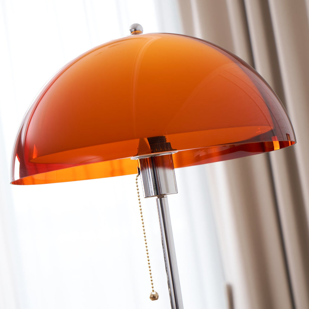 Modern Dome Shade Floor Lamp with Slim Metal Stand