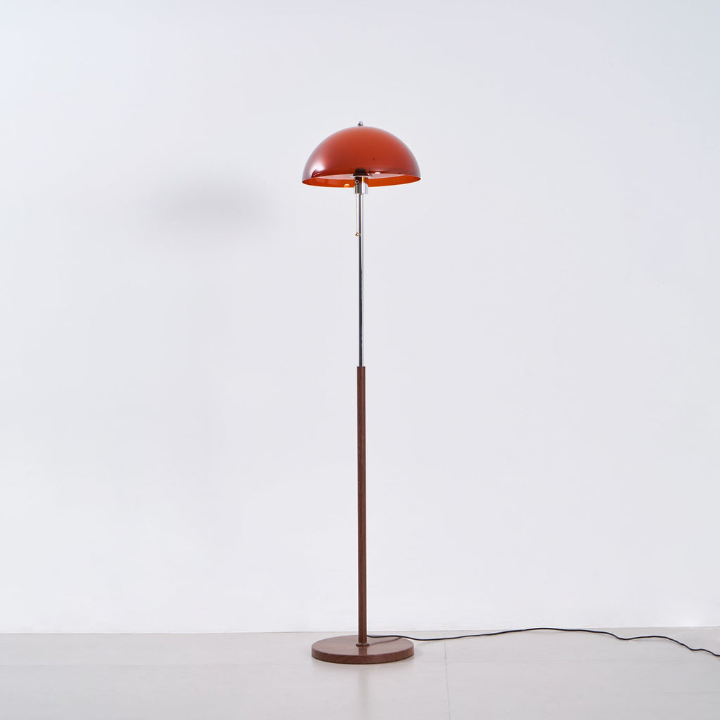 Modern Dome Shade Floor Lamp with Slim Metal Stand