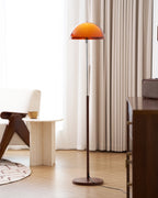 Modern Dome Shade Floor Lamp with Slim Metal Stand