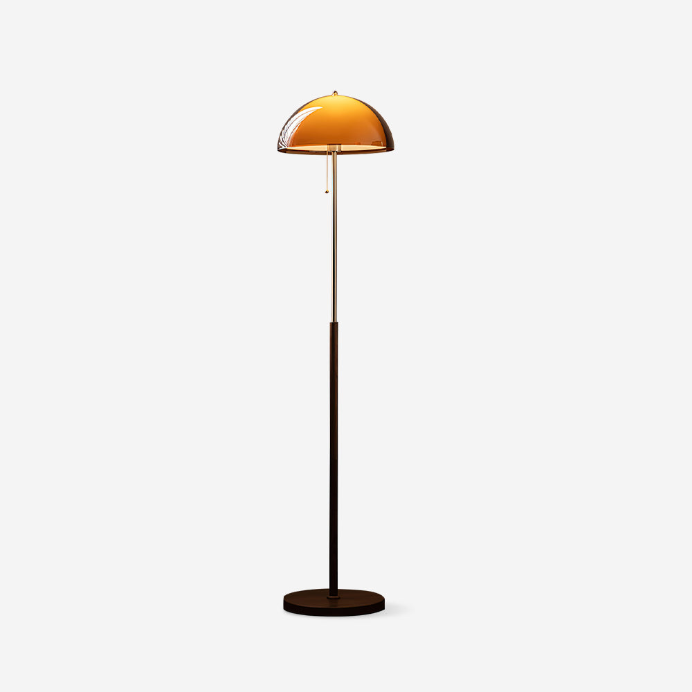 Modern Dome Shade Floor Lamp with Slim Metal Stand
