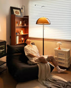 Modern Dome Shade Floor Lamp with Slim Metal Stand