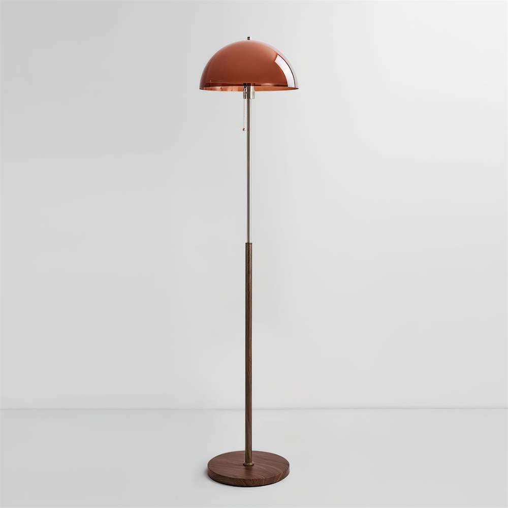 Modern Dome Shade Floor Lamp with Slim Metal Stand