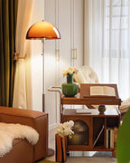Modern Dome Shade Floor Lamp with Slim Metal Stand