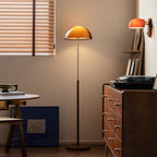 Modern Dome Shade Floor Lamp with Slim Metal Stand