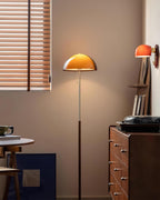 Modern Dome Shade Floor Lamp with Slim Metal Stand
