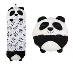 Kids Sleeping Bag with Stuffed Animal Pillow Convertible Plush Sleeping Bag for Children Soft Animal Sleepover Bag with Zipper for Girls and Boys