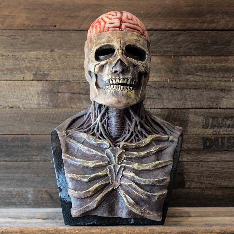 Halloween Skeleton Mask Realistic Latex Horror Mask Scary Skull Overhead Costume Mask for Adults