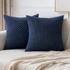 Corduroy Throw Pillow Cover Soft Striped Boho Decorative Cushion Case for Sofa Bed and Armchair Machine Washable