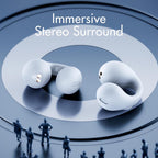 Open Ear Clip On Wireless Earbuds Bluetooth Bone Conduction Style Headphones with Touch Control and Charging Case