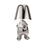 Rechargeable LED Light Table Lamp with Sitting Figure Metal Base
