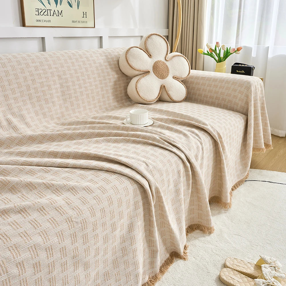 Extra Large Reversible Sofa Cover Soft Washable Polyester Cotton Couch Throw for High Back Sofas Pet Friendly