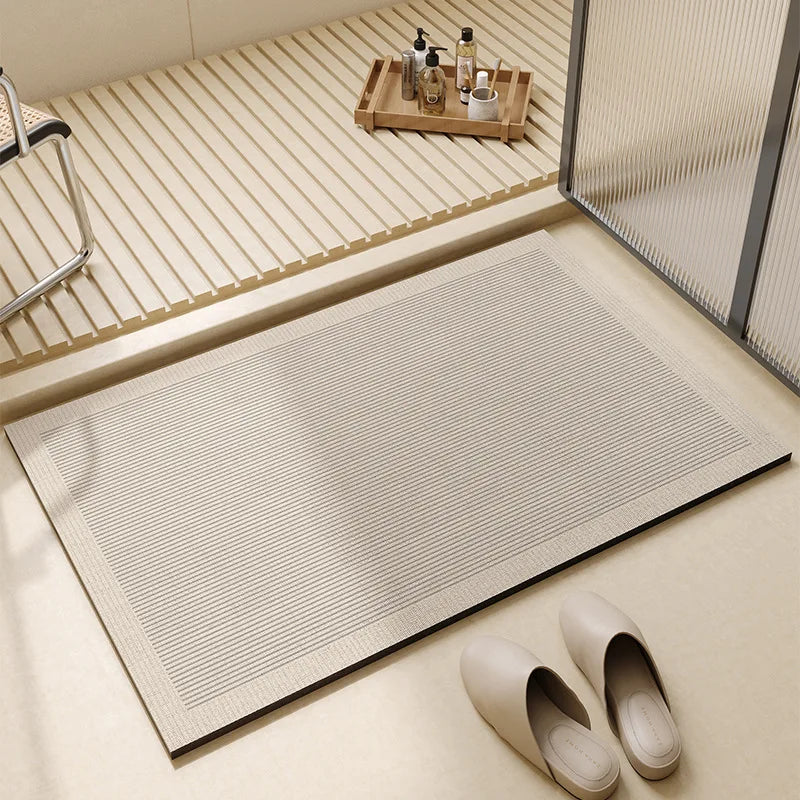 Super Absorbent Bath Mat Quick Dry Non Slip Bathroom Floor Mat with Rubber Backing Thin Washable Shower Mat for Bathroom Kitchen and Laundry Room